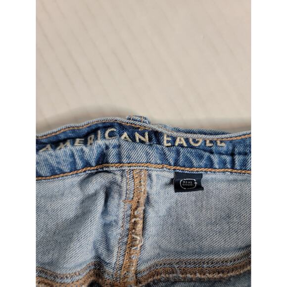 AMERICAN EAGLE Jeans Sz 14 Super High Rise Ultra Wide Leg Drapey Distressed - Picture 6 of 12
